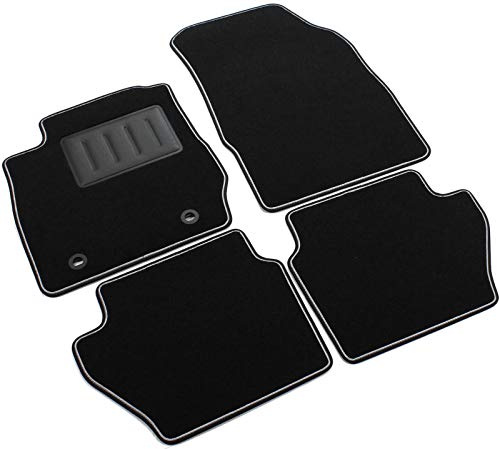 Il Tappeto Auto Juego de 4 Alfombrillas Antideslizantes Negras para Ford Fiesta Mk7 de 2008 a 2011 Sprint01301