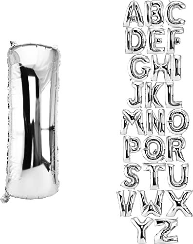 DekoRex Ballon Argent 40cm Ballon Anniversaire Mariage Déco (lettre I