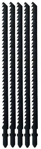 Makita 792730-4 Jig Saw Blade, T Shank, HCS, 7-1/8 x 6TPI, 5/pk , Black