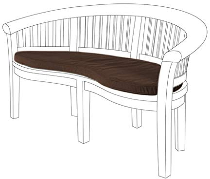 Gardenista® Cojín curvado resistente al agua para banana, 138 x 50 cm, cómodo y ligero, ideal para interiores y exteriores (marrón)