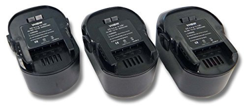 vhbw 3X Akku Ersatz für AEG M1430R für Werkzeug (3000 mAh, NiMH, 14,4 V)