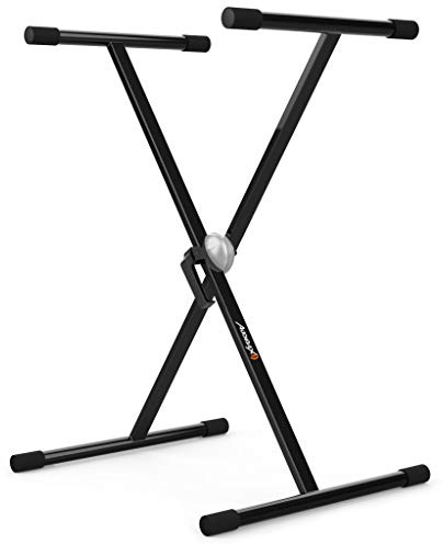 Audibax Onyx 131 saxtangentbordsstativ - stativ för elektroniskt musikaliskt tangentbord, justeringssystem med Easy Lock-kula, maximal belastning 40 kg, för 61, 76 och 88 tangenter tangentbord