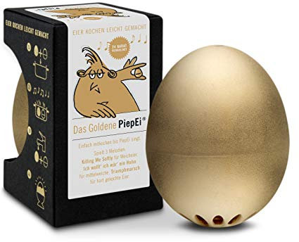 El Huevo Dorado – Temporizador de Huevos Cantante para cocinar – Huevos para 3 Grados de dureza – Regalo de Boda Dorado – Divertido Huevo de Cocina – Música Eggtimer – Brainstream