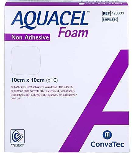 AQUACEL foam Schaumverband mit Hydrofiber 10 x 10 cm, 10 St. Wundauflagen