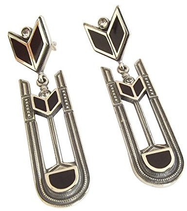 Art Deco Damen Ohrstecker Ohrringe 925 Silber mondän