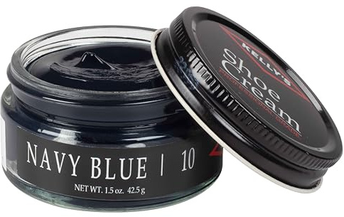 Kelly's Navy Shoe Polish 1.5 oz - Professional Leather Shoe Cream