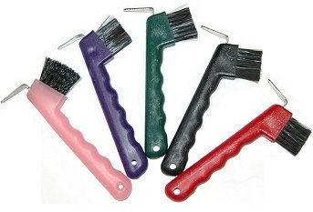 William Hunter Equestrian Plastic (with Brush) hoof Pick - Black (Schwarz)