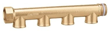 Caleffi 592647 Einkabel-Klemmleiste 1 Zoll x 4 Anschlüsse 1/2 Zoll, Chrom, Einheitsgröße