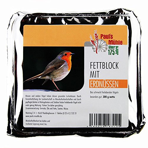 Paul's Mühle Fettblock mit Erdnüssen (Vogelbuffet) 12 x 300 g