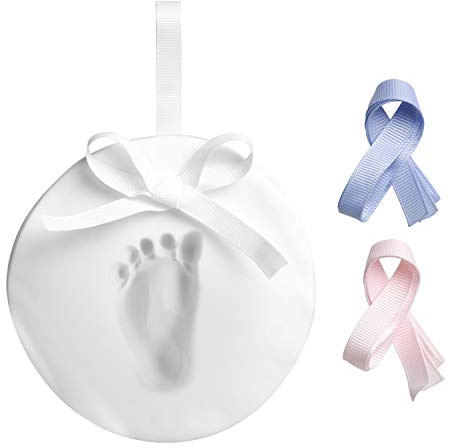 Pearhead 50020 Babyprints Elemento Decorativo Ricordo dell'Impronta della Manina o del Piedino, Bianco