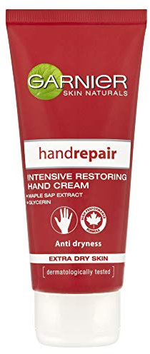 Garnier Hand Repair Intensive Restoring Hand Cream, Nourishing Canadian Maple Sap and Moisturising Glycerin, Leaves Skin Soft and Supple, Restores Extra Dry Hands, Suitable For Sensitive Skin, 100 ml
