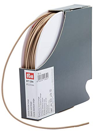 Prym 971204 - Cordoncino elastico, 2,5 mm, 50 m, beige, 60% ED 40% PES, Ø