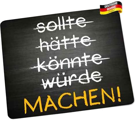 Crealuxe Mousepad personalisiert - Machen! - Mauspad mit Motiv, Spruch oder Wunschtext – Mousepad für Büro/Gaming – Geschenkartikel Computerzubehör – optional mit Namen oder Foto