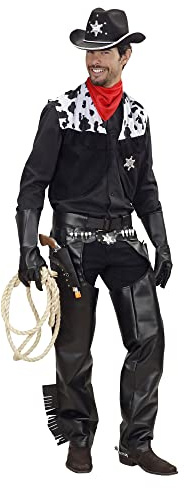 Widmann – Kostym rodeo cowboy, väst, chaps, bälte, bandana, västern, sherif, temafest, karneval