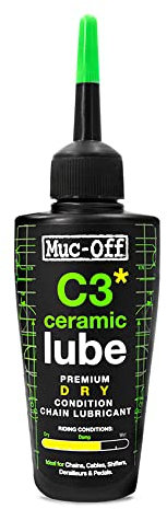 Muc-Off C3 Ceramic Dry Chain Lube Trocken Kettenöl Fahrrad, 50 ml - Premium Schmierfett Kettenfett, Kettenspray Fahrrad, Mit UV-Tracer-Farbstoff - Für Trockene und Staubige Bedingungen