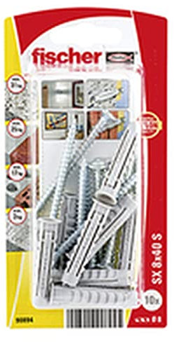 fischer - Blister Sx 8 x 40 Sk, Nylondübel, Blisterpackung mit 10 Stück