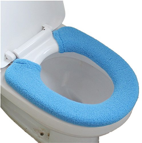 Vimeet Wärmer Waschbar WC-Sitz-Pad Badezimmer Bad WC-Sitzbezüge Toiletten Sitzbezug Closestool Seat Pad Toilet Seat Cover WC-Sitz Kissen Toilette Sitz Abdeckung für Universal Toilettensitz Blau