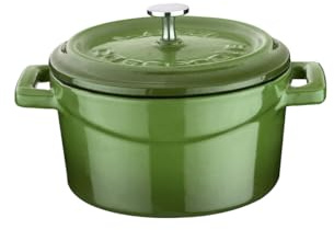 Lava Cookware LV Y TC 10 K2 Mini Casserole, Rotondi, Diametro 10 cm, in ghisa, Colore: Verde