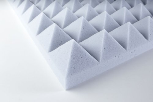 Eurokustik Basotect® Pyramidenschaumstoff 5 cm Platte - Hellgrau, 120x60x5 cm, 0,72 m², Schalldämmend