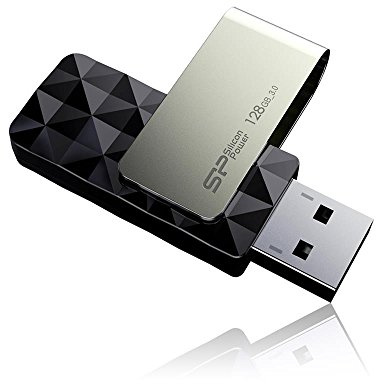 Silicon Power Blaze B30 - Memoria USB 3.0 de 128 GB, giratorio, color negro