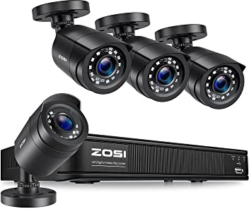 ZOSI 3K Lite Wired Security Camera System, 4 x 1080p Bullet Cameras, No HDD