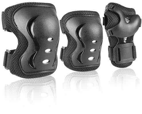 JBM Kids/Youth Knee Pad Elbow Pads and Wrist Guards Protective Gear Set for Skateboarding Cycling Roller Skating Inline Skating Scooter Riding Sports BMX Biking Sports
