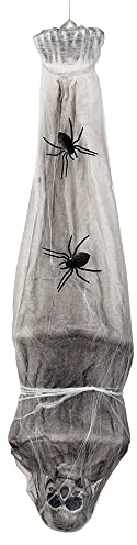 Boland - Dekoration Skelett im Kokon, 120 cm | Knochengerüst zum Aufhängen für Halloween, Karneval und Horror Mottoparty