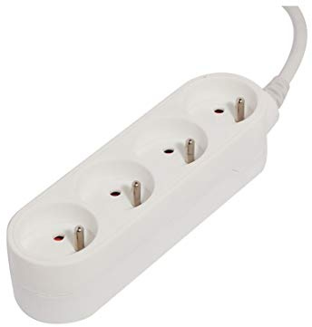 Chacon 48840 kontaktkabel, utan överspänningsskydd, 1,5°m, 4 gånger, vit
