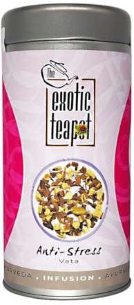 The Exotic Teapot – Anti Stress Ayurvedic Chai Tea, 150g Tin, Calming Herbal Infusion
