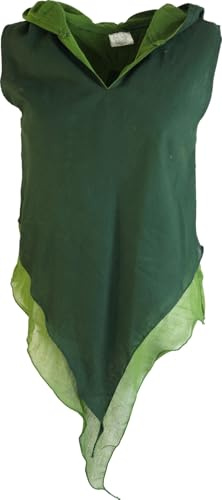 Feen Elfen Zipfel Top MA-14, Damen, Baumwolle, Slim Fit, Partytop, Henna | Top mit Elfenkapuze, vielseitig kombinierbar, ideal für Festivals
