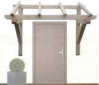 H.A.P Premium Holz Vordach Pultvordach Haustür Tür Überdachung // BREITE: 300 cm // Tiefe: Sparren 6 x 8 x 150 cm // Balkenstärke: 9x9 cm // Unbehandelt/Natur