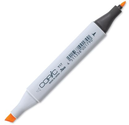 COPIC Classic Marker Typ Y - 17, Golden Yellow, professioneller Layoutmarker, mit einer breiten und einer feinen Spitze