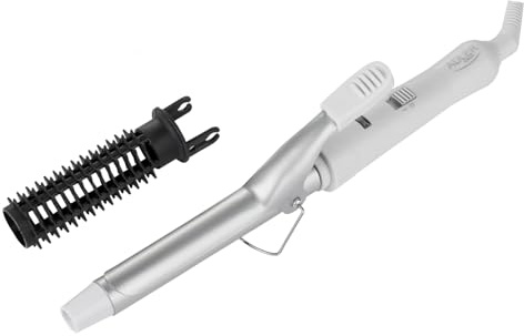 ADLER EUROPE AD 2105 Lockenstab Weiß – Keramik Heizstab mit PTC-System, 25W, einstellbare Bürste, metallisches Design, schnelles Styling für Locken und Wellen, einfach zu bedienen