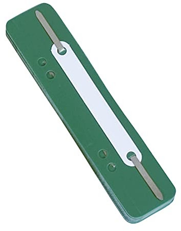 DONAU 7792925F-06 Einhänge Heftstreifen, Öko PP/ Kunststoff mit Metalldeckleiste/ 25 Stück, Maße: 150x34mm/ Metall-Einhakhefter zum Klammern für Büro, Schule Grün