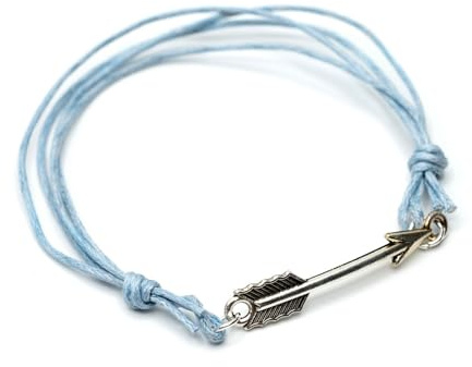 Miniblings Pfeil Armband Pfeile Indianer Glücksarmband blau silber Amor | Für das Handgelenk, montiert in Berlin, mit Mädchen, ein Mitbringsel mit Charakter