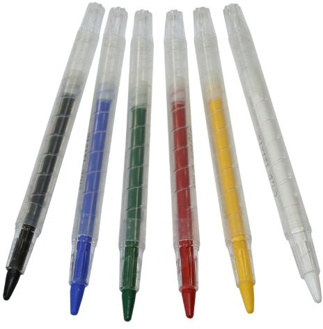 Eulenspiegel 626504 - Schminkstifte Color Twister, 6 Stifte, Schminkset, Karneval, Mottoparty