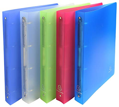 Exacompta 51369E 10er Pack Ringbuch Chromaline DIN A4 aus Kunststoff 4 Ringe 40mm breit farbig sortiert ideal für Schule und Büro Ringhefter Ringordner Ringbuchordner