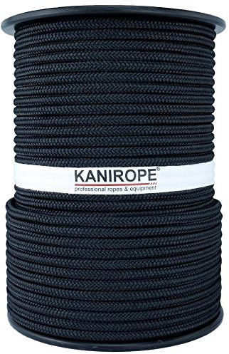 Kanirope® Polyesterseil Seil Polyester POLYBRAID 8mm 100m Schwarz 16-fach geflochten