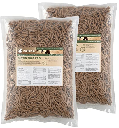 Makana Biotin 2000 pro für stabile Hufe, pelletiert, 2er Pack (2 x 1.5 kg)