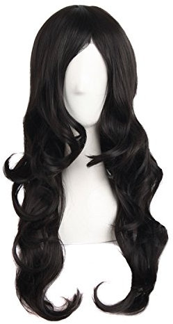 MapofBeauty 60cm/ 24 Pollice Lungo Ricci Donna Ricci Parrucche (Nero)