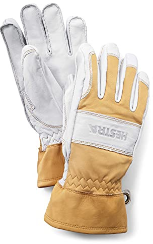 Hestra Outdoor Fält Guide 5-Finger Handschuhe Fingerhandschuhe Lederhandschuhe Herren - Made in the EU mit Futter Winter Herbst-Winter - 9 HS gelb