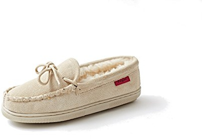 Reissner Lammfelle geschlossene Hausschuhe ELBA Veloursleder | Mokassin Style, echtes Merino Lammfell aus Australien