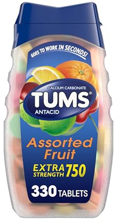 TUMS Chewable Antacid Tablets for Extra Strength Heartburn Relief, Assorted Fruit Flavors - 330 Count
