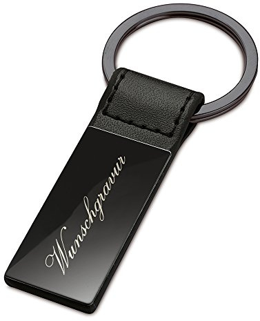 polar-effekt Schlüsselanhänger aus Kunstleder und Metall Personalisiert mit Gravur - Mitbringsel inkl. Geschenketui