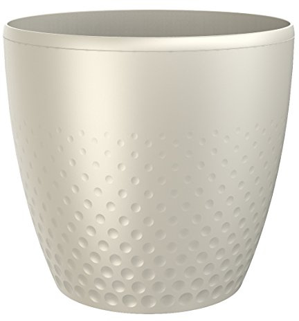 Plastia Perla - Vaso per Fiori, Diametro: 25 cm, Colore: Bianco