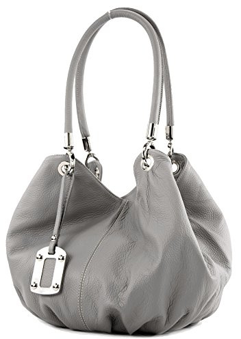 modamoda de 228 Damen Leder Schultertasche Hobo bag Groß handmade in Italy