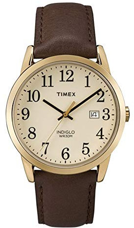 Timex Easy Reader Men's 38mm Brown Leather Strap Date Window Quartz Watch TW2P75800