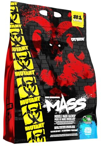 MUTANT Mass | Muskelaufbau | 1100 Kalorien, 56 g Protein, Vollwert-Kohlenhydrate, BCAAs und Glutamin | Ultimativer Hardcore Weight Gainer Shake | 6800 g | Vanilleeis