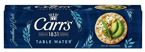 Carr's Table Water Crackers, 125 g (Pack of 1) | Light & Crisp Crackers, Great for Cheese & Charcuterie, Versatile Snack