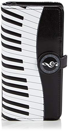 Shag Wear Damen Geldbörse | Frauen Portmonnaie | Veganes Leder Geldbeutel - Symphonie Piano Klavier - Schwarz (Large)